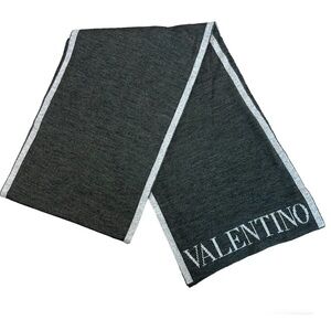 Valentino gray unisex knit fall winter scarf